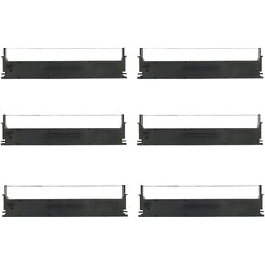 BIGGER Compatible Printer Ribbon Replacement for Epson S015631 LX-350 LX350 Black Fabric Ribbon, used for Epson LX-350, LX-300+II, LX-300+ Printer, 6 Black Packs