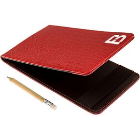 Quality Leather Golf Scorecard Holder - Yardage Book Cover - Golf Yardage Book - Golf Scorecard Book -Free Pencil and Stat Tracker Sheet