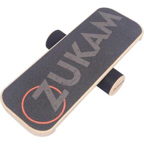 Balance Board Trainer, Wooden Balancing Board with Workout Guide to Exercise and Build Core Stability, Wobble Board for Skateboard, Hockey, Snowboard & Surf Training