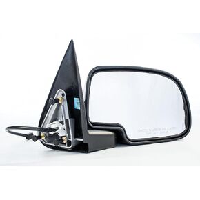 Dependable Direct Left Driver Side Mirror for Chevy Avalanche Silverado GMC Sierra 1500 2500 (1999 2000 2001 2002) Chrome Non-Heated Power Operated Folding Outside Rear View Door Mirror - GM1320174