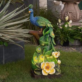 39" Peacock Fountain with Led Light