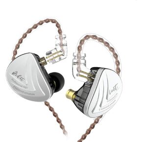 YINYOO KZ AS16 Headphones 8BA Balanced Armature Driver IEM HiFi Stereo Sound KZ in Ear Monitors with 3.5mm Audio Plug 0.75mm 2pins Cable Metal Wired Earbuds Earphones (Without mic, Black)