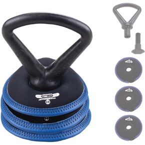 Hyperwear SoftBell Adjustable Kettlebell Set - Soft, Vinyl-Coated Weight Plates with Rubber Base - Versatile Home Gym Equipment - Compatible with SoftBell Barbell & Dumbbell