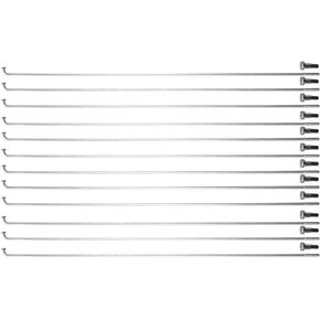 Standard J Bend Bike Spokes and Nipples - UCP Silver 14G/2mm (12 Pack), 187mm