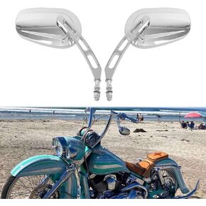 Black Motorcycle Rear View Side Mirrors For Harley Davidson Road King Road Glide