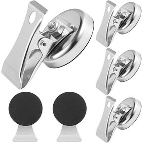 6Pcs Stainless Steel Fridge Magnetic Clip Heavy Duty,3.2cm/1.25" Fridge Strong Magnetic Note Clip/Towel Clip,Strong Whiteboard Magnetic Clip