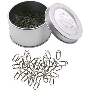 200 Fat Mini Paper Clip Black Nickel Cute Tiny Paperclips 3/5 Inch Stainless Steel in Silver Tinplate Paper Clips Holder for Office School Home Desk Organizers (Black Nickel Fat Mini Clips)