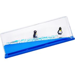 Unsinkable Surfing Penguin Liquid Wave Paperweight Desk Sensory Toy Gifts for Kids Desk Stress Relievers for Adults