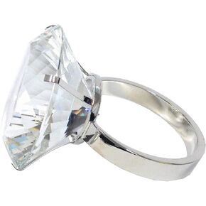 3'' (80mm) Glass Crystal Diamond Ring Paperweight – Home Office Decor & Valentine's Day Gift Wedding Favors Centerpieces Decoration with Box