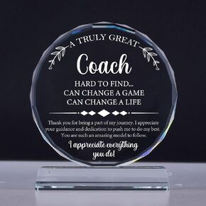 Coach Gifts, Coach Appreciation Gift, A Truly Great Coach Engraved Crystal Appreciation Gifts for Coach Plaque Decor, Teacher's Day Gift