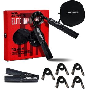 WOD Nation Hand Grip Strengthener, Adjustable Grip Strength Trainer 100LB-300LB | Forearm Strengthener, Wrist Strengthener, Hand Strengthener | Grip Trainer, Hand Gripper, Strength Training Hand Grips