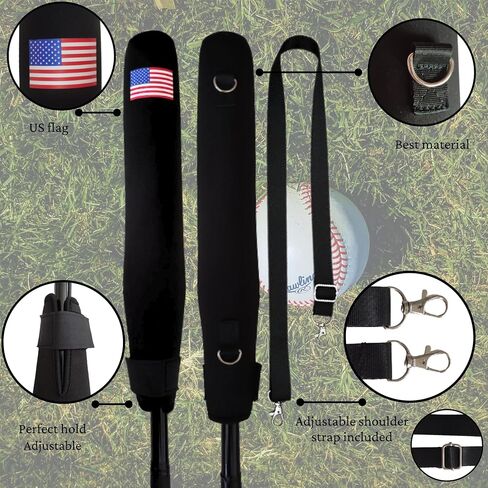 1-2 PCs Baseball Bat Sleeve Adjustable Strap Bat Protector Softball Bat Sleeve Bat Warmer Bat Cover Bat Bag Sport in Saudi Arabia