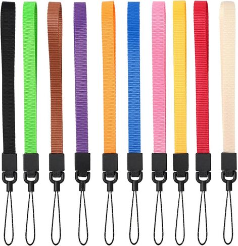 حبال معصم YOUOWO، حبال حزام معصم اليد، 10 قطع من الأشرطة الملونة لمفاتيح الهاتف، محفظة Camara USB، بطاقة الهوية، شارة الاسم، صفارة جهاز الاتصال اللاسلكي (10 ألوان - مجموعة 1) in Kuwait