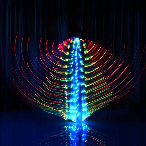Belly Dance LED Isis Wings with Telescopic Sticks Glow Light Up Angel Costumes in Saudi Arabia