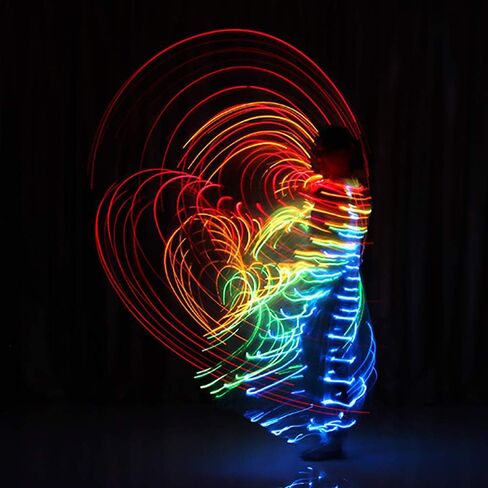 Belly Dance LED Isis Wings with Telescopic Sticks Glow Light Up Angel Costumes in Saudi Arabia