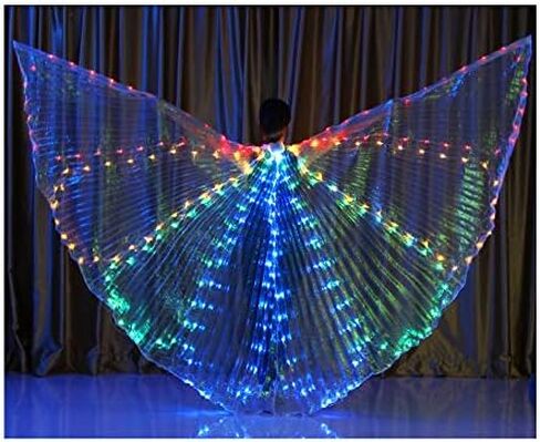 Belly Dance LED Isis Wings with Telescopic Sticks Glow Light Up Angel Costumes in Saudi Arabia