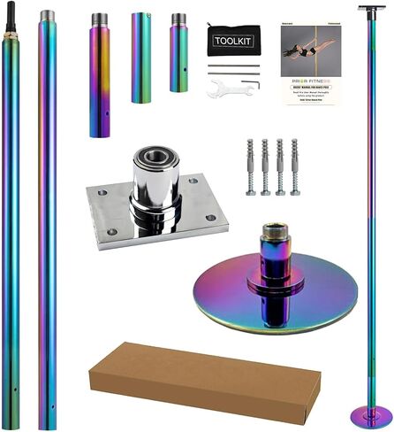 PRIOR FITNESS Permanent Fixed Dance Pole Kit, Professional 45mm Spinning & Static Dancing Pole Heavy-Duty Steel Pole Dance for Home, Adjustable Height Excellent for Home Exercise Studio Club Gym in Saudi Arabia