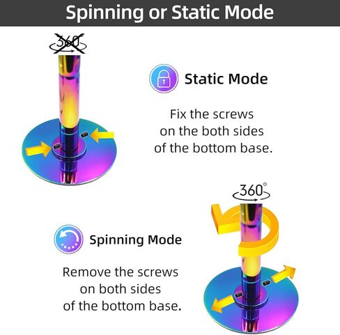 PRIOR FITNESS Permanent Fixed Dance Pole Kit, Professional 45mm Spinning & Static Dancing Pole Heavy-Duty Steel Pole Dance for Home, Adjustable Height Excellent for Home Exercise Studio Club Gym in Saudi Arabia