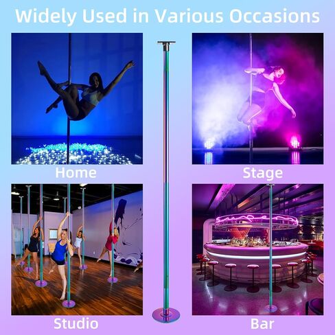 PRIOR FITNESS Permanent Fixed Dance Pole Kit, Professional 45mm Spinning & Static Dancing Pole Heavy-Duty Steel Pole Dance for Home, Adjustable Height Excellent for Home Exercise Studio Club Gym in Saudi Arabia