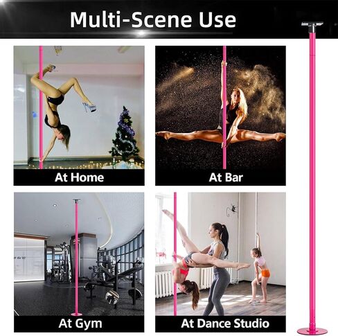PRIOR FITNESS Permanent Fixed Dance Pole Kit, Professional 45mm Spinning & Static Dancing Pole Heavy-Duty Steel Pole Dance for Home, Adjustable Height Excellent for Home Exercise Studio Club Gym in Saudi Arabia