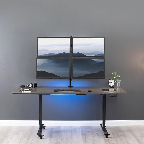 VIVO Dual 13 to 30 inch LCD Monitor Desk Mount, Fully Adjustable Stand with Tilt and Swivel, Holds 2 Screens with Max VESA 100x100, STAND-V200B in Kuwait