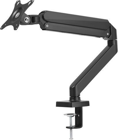 حامل شاشة واحد للشاشات مقاس 13 بوصة - 32 بوصة، ذراع شاشة زنبركية غازية لشاشات الكمبيوتر المسطحة/المنحنية، يحمل ما يصل إلى 20 رطلاً، مع قاعدة تثبيت بمشبك على شكل حرف C/حلقة تثبيت، حامل VESA مقاس 75 × 75، 100 × 100 مم in Kuwait