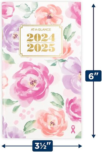 AT-A-GLANCE 2024-2025 Two Year Monthly Planner, 3-1/2" x 6", Pocket Size, City of Hope, Badge Floral (1675F-021-24) in Saudi Arabia