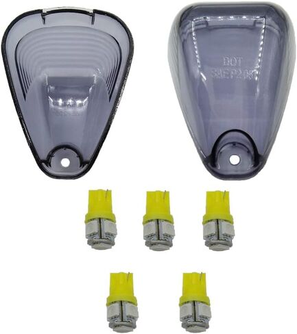 5 PCS Roof Top Marker Running Clearance Lights Lens Replacement for F150 F250 F350 F450 F550 Super Duty (Smoke Lens + Amber LED) in Saudi Arabia