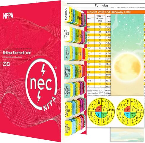 National Electrical Code 2023 NEC Code Book Tabs, 120 PCS Color-Coded Laminated Waterproof Tabs, (Book Not Included) with Wire Chart/Formula Guide and 2 Ohm’s Law Sticker and Alignment Guide in Saudi Arabia