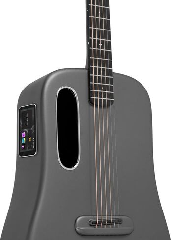 Lava Music ME 3 38" Touchscreen Acoustic Electric SmartGuitar with Gig Bag (Gray) Bundle with Kopul 10' Instrument Cable, Fender 12-Pack Picks, and Gator Guitar Stand in Saudi Arabia
