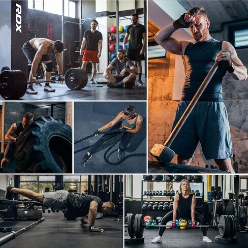 RDX Weight Lifting Gloves Gym Fitness Workout, Anti Slip Padded Full Palm Protection, Ultra Ventilated, Bodybuilding Strength Training HIIT WOD Exercise, Half Finger Men Women Cycling Rowing Climbing in Saudi Arabia