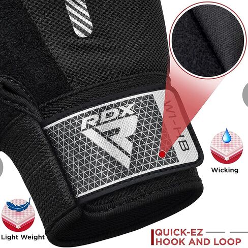 RDX Weight Lifting Gloves Gym Fitness Workout, Anti Slip Padded Full Palm Protection, Ultra Ventilated, Bodybuilding Strength Training HIIT WOD Exercise, Half Finger Men Women Cycling Rowing Climbing in Saudi Arabia