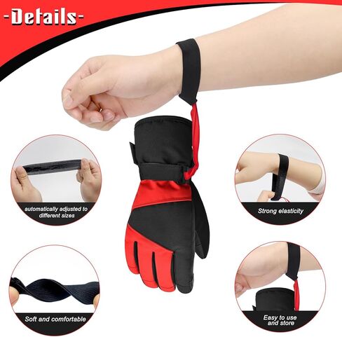 8 قطع من القفازات الرياضية، حزام أمان، قفاز تزلج مرن، حزام معصم لتعليق القفازات، ملحقات مثالية للتزلج، والتزلج على الجليد، وتسلق الجبال in Kuwait