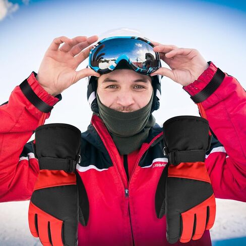 8 قطع من القفازات الرياضية، حزام أمان، قفاز تزلج مرن، حزام معصم لتعليق القفازات، ملحقات مثالية للتزلج، والتزلج على الجليد، وتسلق الجبال in Kuwait