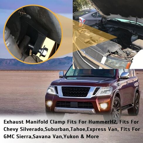 مشبك إصلاح مشعب العادم يناسب 1999-2018 إسكاليد أفالانش إكسبرس سيلفرادو سوبربان تاهو سافانا سييرا يوكون العمود الفقري H2 917-107 11518860 in Kuwait