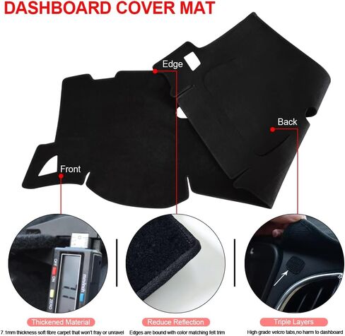 Dashboard Cover for GMC Sierra and Chevrolet Silverado- Fits 2007-2013 Models with Two Glove Boxes. Custom Fit Dash Mat, Won't Break Dash Sensors(Premium Carpet, Beige) in Saudi Arabia