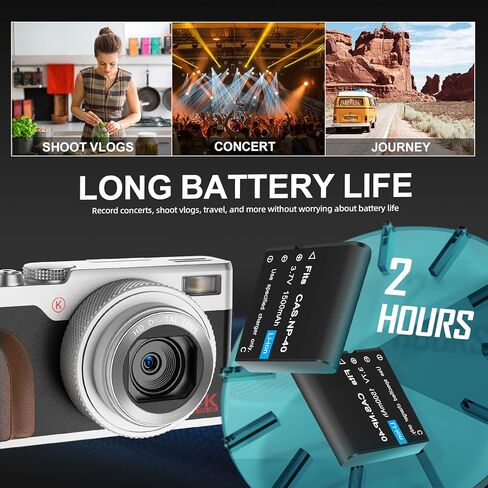 كاميرا رقمية، كاميرات بدقة 56 ميجابكسل للتصوير الفوتوغرافي، كاميرا تسجيل فيديو بدقة 4K لليوتيوب، كاميرا رقمية للنقطة والتقاط بزاوية 180 درجة مع تكبير 16X، كاميرا مدمجة للمبتدئين مع بطاقة SD سعة 32 جيجابايت (فضي) in Kuwait