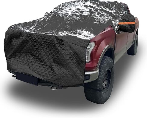 SAPUBK Windshield Snow Cover Compatible with Full Size Pickup with Windproof Belt & Mirror Pocket for Snow Rain Wind Hail Protection Black(Bigger & Thicker) in Saudi Arabia