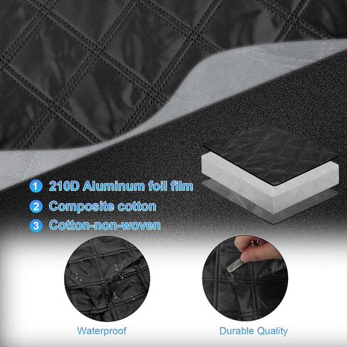 SAPUBK Windshield Snow Cover Compatible with Full Size Pickup with Windproof Belt & Mirror Pocket for Snow Rain Wind Hail Protection Black(Bigger & Thicker) in Saudi Arabia