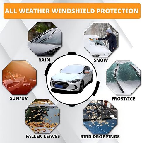 Car Windshield Cover for Snow, Ice, Uv, Frost and Rain，Frost Guard Windshield Cover for Cars, Sedansand Compact Suvs in Kuwait