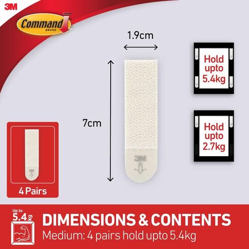 Command White 12 lb Picture Hanging Strips, Decorate Damage-Free, Indoor Use (17201-4PK-ES) in Saudi Arabia