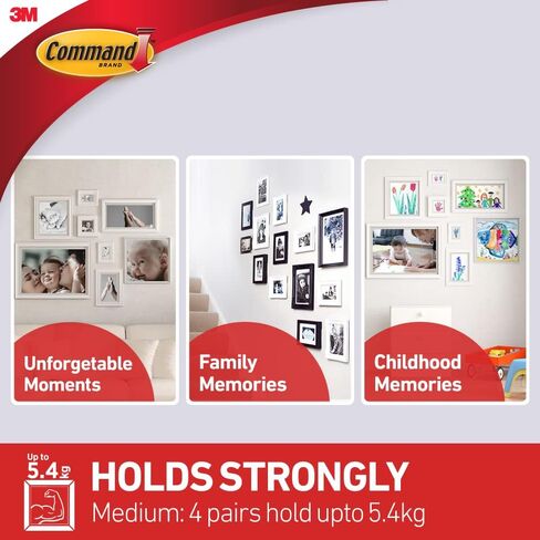Command White 12 lb Picture Hanging Strips, Decorate Damage-Free, Indoor Use (17201-4PK-ES) in Saudi Arabia