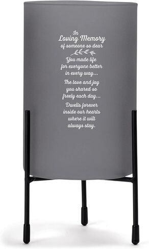 Elanze Designs Loving Memory Someone Charcoal 8 x 4 Glass Hurricane Candle Holder in Saudi Arabia
