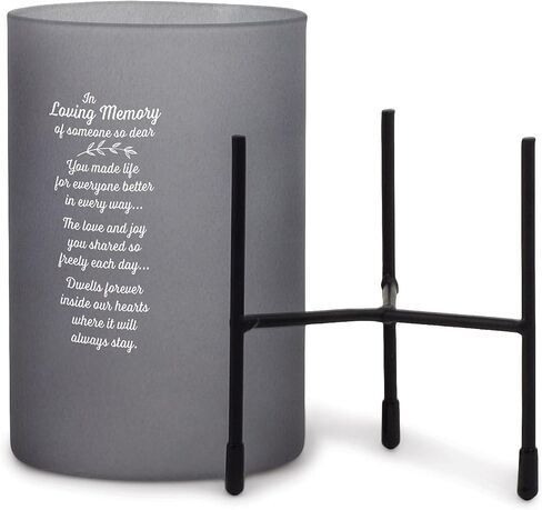 Elanze Designs Loving Memory Someone Charcoal 8 x 4 Glass Hurricane Candle Holder in Saudi Arabia