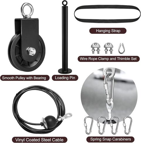 نظام كابل بكرة اللياقة البدنية من Eapele لرفع الأثقال، سحب LAT للأسفل، تدريب الأثقال، تجعيد العضلة ذات الرأسين، سحب ثلاثية الرؤوس للأسفل، الصف، الطيران in Kuwait