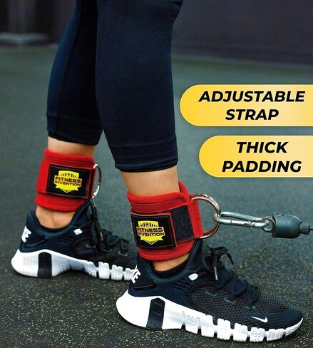 Ankle Straps for Cable Machines - Ergonomic Ankle Straps for Working Out - Glute Kickback Ankle Strap, Ankle Cuffs for Cable Machine, Gym Ankle Strap for Cable Machine, Cable Ankle Attachments for Gym in Kuwait