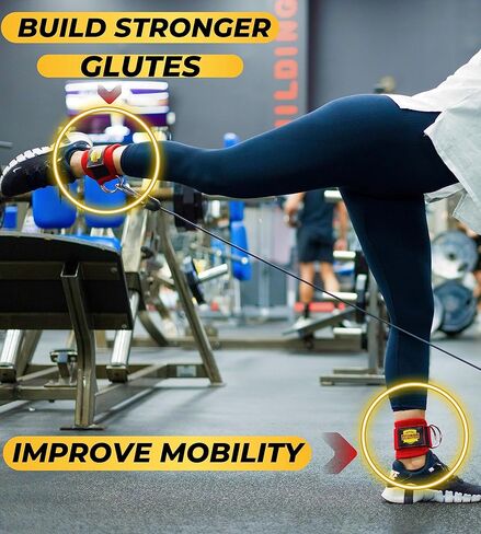 Ankle Straps for Cable Machines - Ergonomic Ankle Straps for Working Out - Glute Kickback Ankle Strap, Ankle Cuffs for Cable Machine, Gym Ankle Strap for Cable Machine, Cable Ankle Attachments for Gym in Kuwait