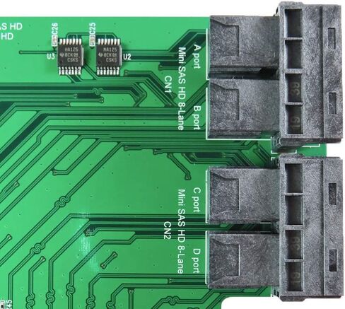 كابلات Micro SATA|محول PCIe GEN 3 X16 إلى Mini SAS HD 8X ثنائي المنفذ in Kuwait