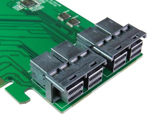 كابلات Micro SATA|محول PCIe GEN 3 X16 إلى Mini SAS HD 8X ثنائي المنفذ in Kuwait