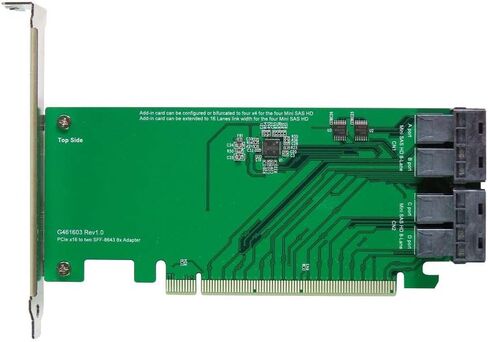 كابلات Micro SATA|محول PCIe GEN 3 X16 إلى Mini SAS HD 8X ثنائي المنفذ in Kuwait